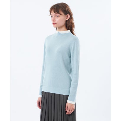 マッキントッシュ フィロソフィー MACKINTOSH PHILOSOPHY 【Cleric Collar Knit(クレリックカラーニット)】グリッターニット （ブルー）｜詳細画像