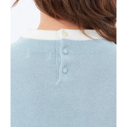 マッキントッシュ フィロソフィー MACKINTOSH PHILOSOPHY 【Cleric Collar Knit(クレリックカラーニット)】グリッターニット （ブルー）｜詳細画像
