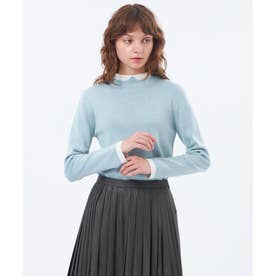 【Cleric Collar Knit(クレリックカラーニット)】グリッターニット （ブルー）