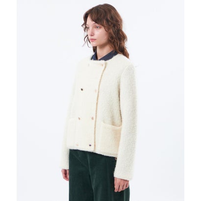 マッキントッシュ フィロソフィー MACKINTOSH PHILOSOPHY 【LEE11月号/蛯原友里さん着用】【HESSLE DOUBLE(ヘスルダブル)】ブークレーニットジャケット （ホワイト）｜詳細画像