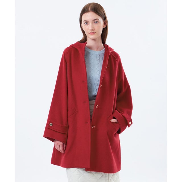 【LEE11月号/蛯原友里さん着用】【WELBURY HOOD(ウェルベリーフード)】ウールメルトン （レッド）