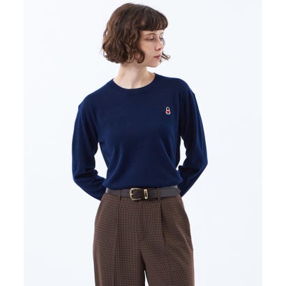 マッキントッシュ フィロソフィー MACKINTOSH PHILOSOPHY 【WEB&一部店舗限定】バッキンガムベア ワッペンクルーネックニット （ネイビー）｜詳細画像