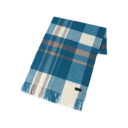 マッキントッシュ フィロソフィー MACKINTOSH PHILOSOPHY 【LEE11月号/蛯原友里さん着用】カシミヤブロックチェックマフラー （ブルー）｜詳細画像