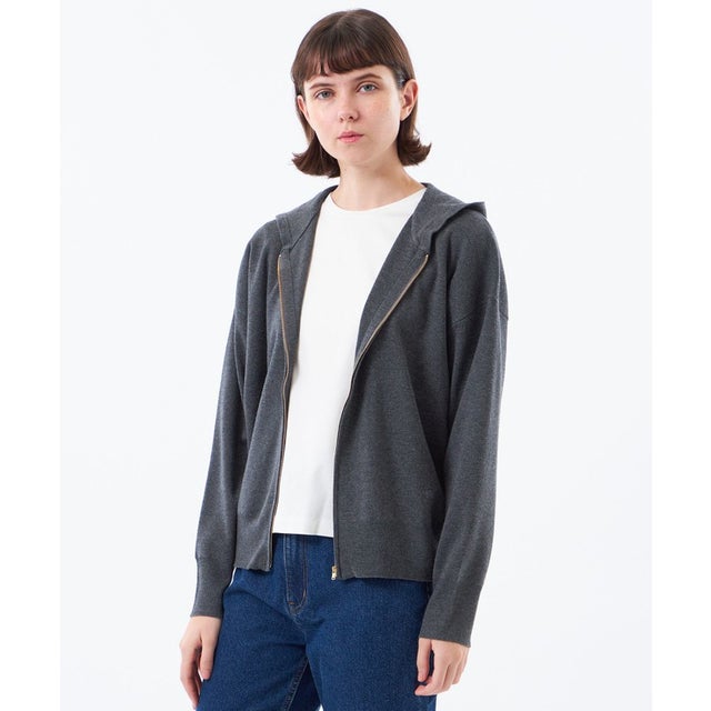 【WEB&一部店舗限定】ニットフーディ （チャコールグレー）