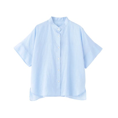 【WEB&一部店舗限定】ラミーバンドカラーシャツ （ライトブルー）｜詳細画像