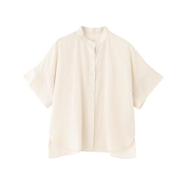 【WEB&一部店舗限定】ラミーバンドカラーシャツ （オフホワイト）