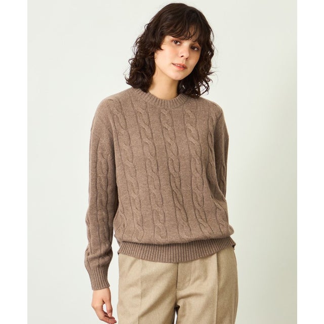 GREY LABEL ウールカシミヤケーブルニット （ベージュ）