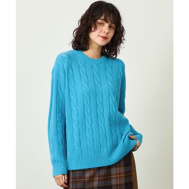 GREY LABEL ウールカシミヤケーブルニット （ブルー）
