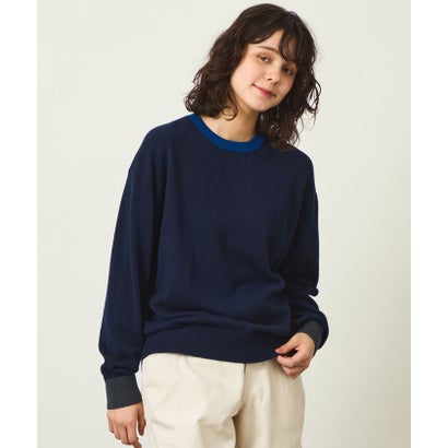 GREY LABEL ウールカシミヤバイカラーニット （ネイビー）｜詳細画像