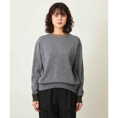 GREY LABEL ウールカシミヤバイカラーニット （ネイビー）｜詳細画像