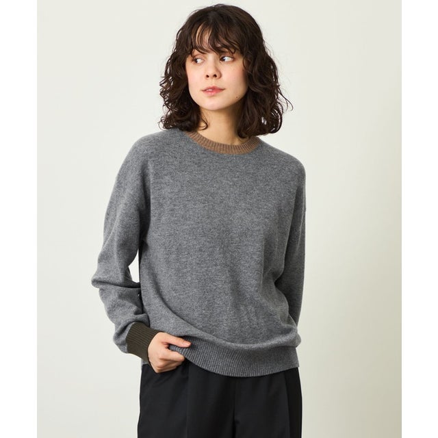 GREY LABEL ウールカシミヤバイカラーニット （グレー）