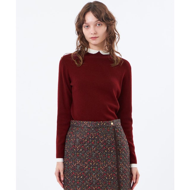 【Cleric Collar Knit(クレリックカラーニット)】 （レッド）