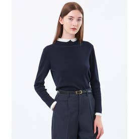 【Cleric Collar Knit(クレリックカラーニット)】 （ネイビー）
