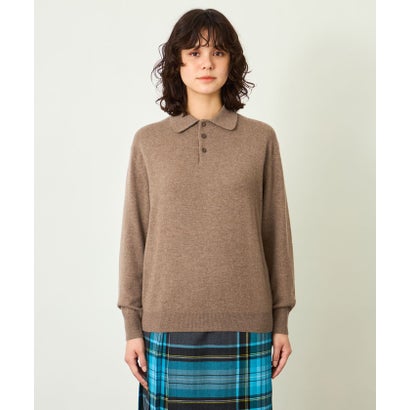 GREY LABEL ウールカシミヤ ポロニット （ベージュ）｜詳細画像