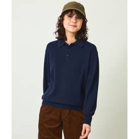 GREY LABEL ウールカシミヤ ポロニット （ネイビー）