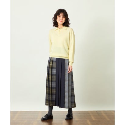 GREY LABEL ウールカシミヤ ポロニット （イエロー）｜詳細画像