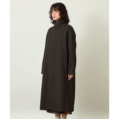 GREY LABEL シルクネップツイードスタンドカラーコート （ブラウン）｜詳細画像