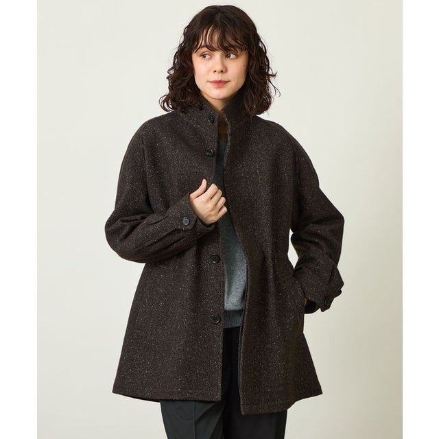 GREY LABEL シルクネップツイードショートコート （ブラウン）
