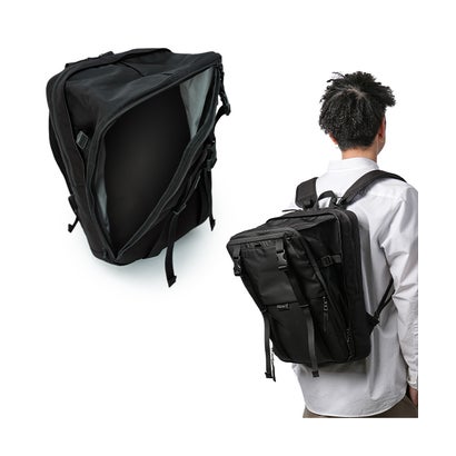 マスターピース スクアード リュック バックパック 2WAY 11L B4 上部拡張 軽量 撥水 防水 日本製 ブランド master－piece 224102 （ブラック）｜詳細画像