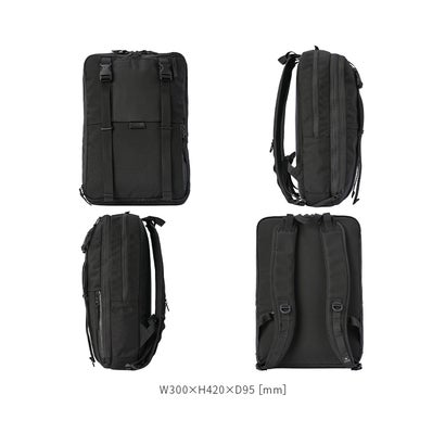 マスターピース スクアード リュック バックパック 2WAY 11L B4 上部拡張 軽量 撥水 防水 日本製 ブランド master－piece 224102 （ブラック）｜詳細画像