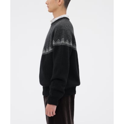 FAIRISLE NATURAL WOOL （CHARCOAL3）｜詳細画像