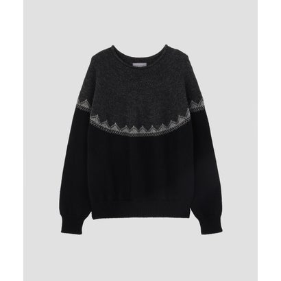 FAIRISLE NATURAL WOOL （CHARCOAL3）｜詳細画像