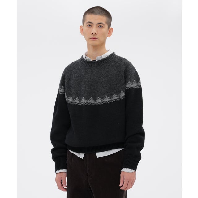 FAIRISLE NATURAL WOOL （CHARCOAL3）