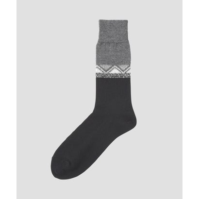 FAIRISLE WOOL SOCK （CHARCOAL3）｜詳細画像