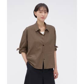 【新品】 マーガレットハウエル　リネンジャージーポロ　半袖シャツ　ブラウン　M マーガレット・ハウエル MARGARET HOWELL SPOT PRINT COTTON SILK