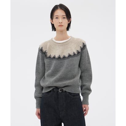 FAIRISLE NATURAL WOOL （CHARCOAL3）｜詳細画像