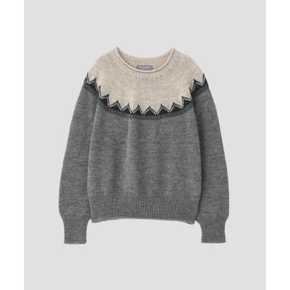 FAIRISLE NATURAL WOOL （CHARCOAL3）｜詳細画像