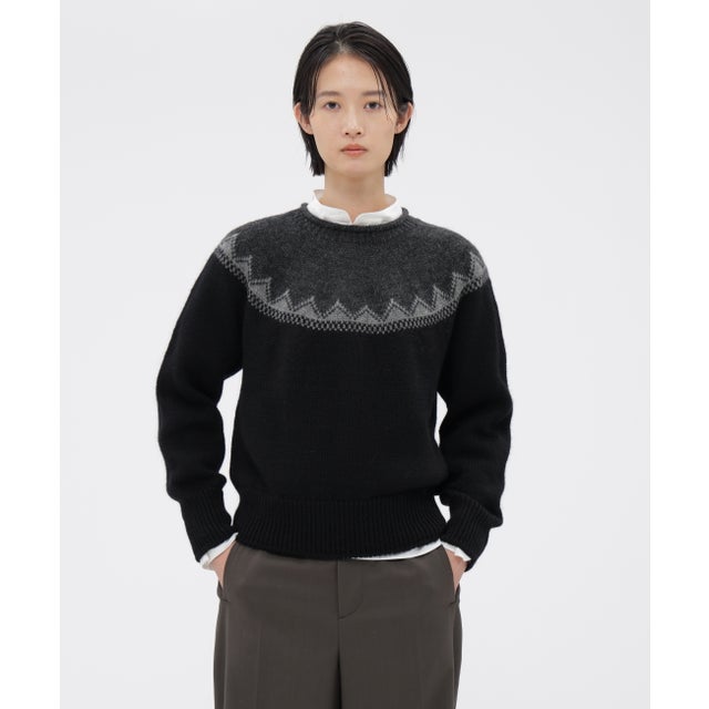 FAIRISLE NATURAL WOOL （CHARCOAL3）