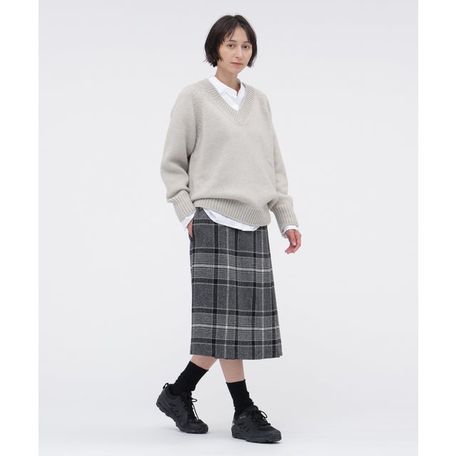 LARGE CHECK WOOL （GREY）