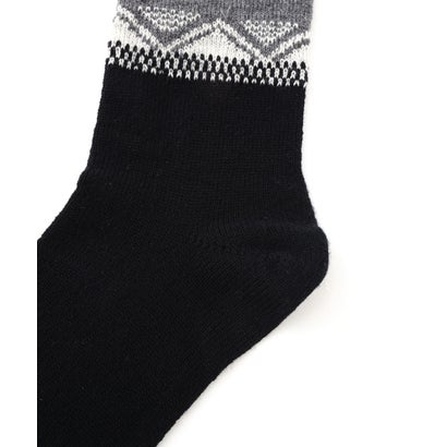 WOOL FAIRISLE SOCK （CHARCOAL3）｜詳細画像