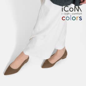 【 iCoN COLORS 】1.5cmヒール 痛くなりにくい 美脚 ポインテッドトゥ スエード カラーパンプス／C20142 （トープS）