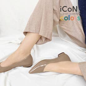 【 iCoN COLORS 】1.5cmヒール 痛くなりにくい 美脚 ポインテッドトゥ エナメル カラーパンプス／C20141 （モカ）