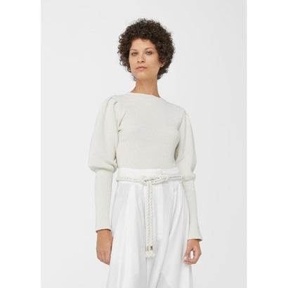 ニット Cropped cotton-blend sweater （ナチュラルホワイト）｜詳細画像