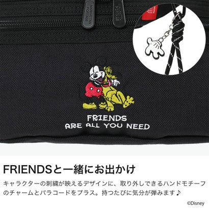 日本正規品 ウエストバッグ メンズ レディース ボディバッグ ブランド ミッキー バッグ 撥水 ディズニー 限定モデル MICKEY 26 ALLEYCAT WAIST BAG MP1101MIC26 （Black）｜詳細画像