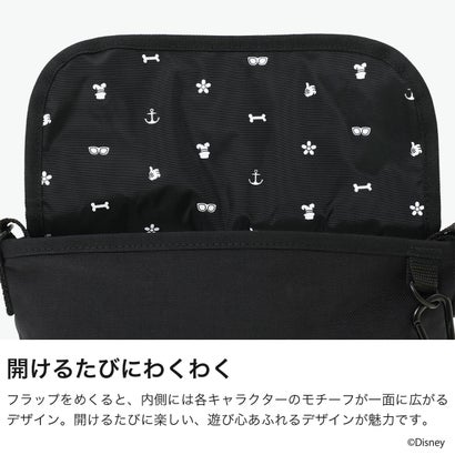 日本正規品 メッセンジャーバッグ メンズ レディース ミッキー ドナルド MICKEY 26 MP1603BPDMGNTMIC26MD （Black）｜詳細画像