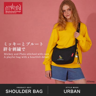 日本正規品 ショルダーバッグ メンズ レディース ミッキー プルート ディズニー ブランド 斜めがけ 数量限定 B5 MICKEY 26 DUET SHOULDER BAG MP2409MIC26 （Black）｜詳細画像