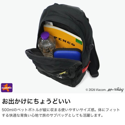 日本正規品 ボディバッグ スポンジボブ 限定モデル SPONGE BOB LITTLE ITALY CROSSBODY BAG CORDURA RIPSTOP POLYESTER MP1927SB （Black）｜詳細画像