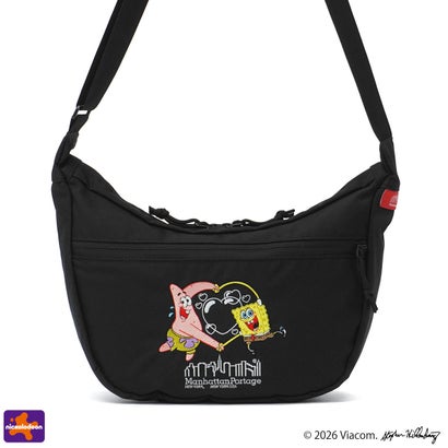 日本正規品 ショルダーバッグ メンズ レディース ブランド スポンジボブ SPONGE BOB DUET ACTION BAG CORDURA RIPSTOP POLYESTER MP2409SB （Black）｜詳細画像