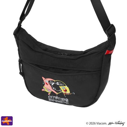 日本正規品 ショルダーバッグ メンズ レディース ブランド スポンジボブ SPONGE BOB DUET ACTION BAG CORDURA RIPSTOP POLYESTER MP2409SB （Black）｜詳細画像