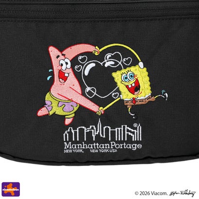 日本正規品 ショルダーバッグ メンズ レディース ブランド スポンジボブ SPONGE BOB DUET ACTION BAG CORDURA RIPSTOP POLYESTER MP2409SB （Black）｜詳細画像