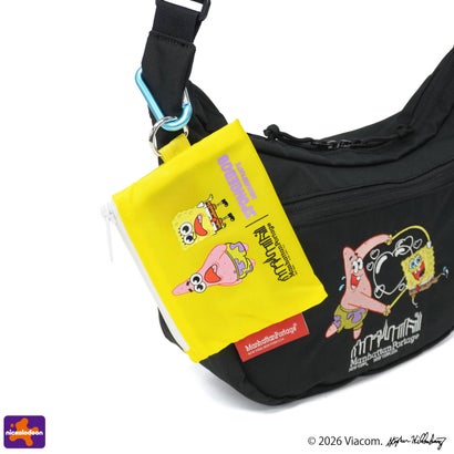 日本正規品 ショルダーバッグ メンズ レディース ブランド スポンジボブ SPONGE BOB DUET ACTION BAG CORDURA RIPSTOP POLYESTER MP2409SB （Black）｜詳細画像