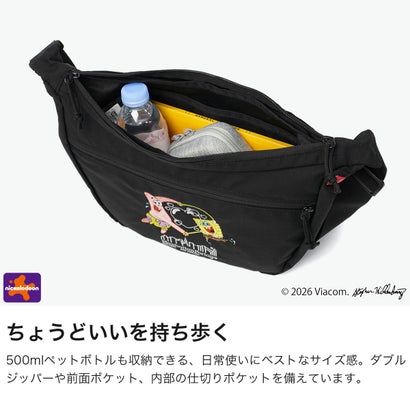 日本正規品 ショルダーバッグ メンズ レディース ブランド スポンジボブ SPONGE BOB DUET ACTION BAG CORDURA RIPSTOP POLYESTER MP2409SB （Black）｜詳細画像