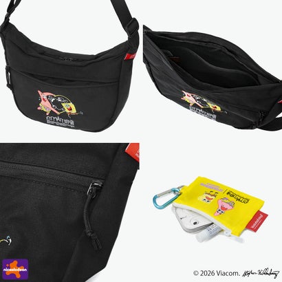 日本正規品 ショルダーバッグ メンズ レディース ブランド スポンジボブ SPONGE BOB DUET ACTION BAG CORDURA RIPSTOP POLYESTER MP2409SB （Black）｜詳細画像
