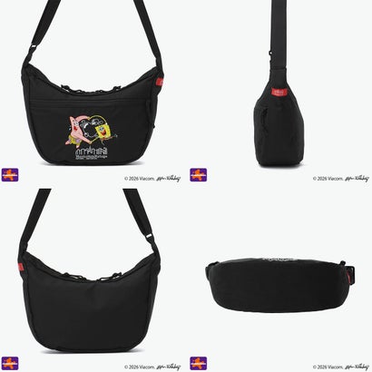 日本正規品 ショルダーバッグ メンズ レディース ブランド スポンジボブ SPONGE BOB DUET ACTION BAG CORDURA RIPSTOP POLYESTER MP2409SB （Black）｜詳細画像