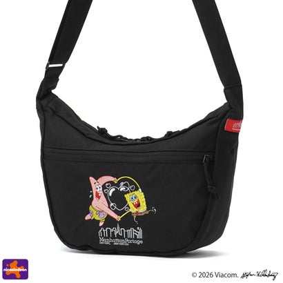 日本正規品 ショルダーバッグ メンズ レディース ブランド スポンジボブ SPONGE BOB DUET ACTION BAG CORDURA RIPSTOP POLYESTER MP2409SB （Black）｜詳細画像