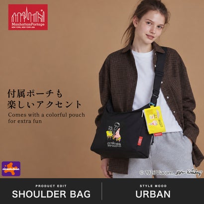 日本正規品 ショルダーバッグ メンズ レディース ブランド スポンジボブ 限定モデル SPONGE BOB BED-STUY SHOULDER BAG CORDURA RIPSTOP MP6041SB （Black）｜詳細画像